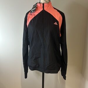 Adidas Full Zip Womens Black and Pink Jacket Size L NWT